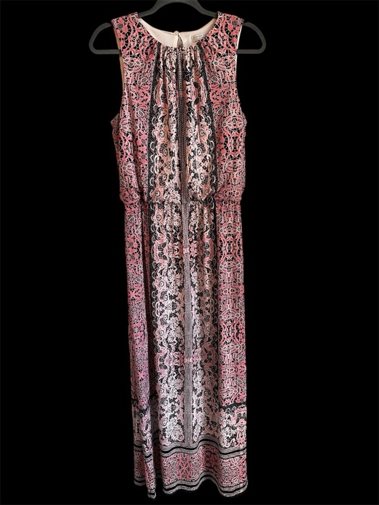 London Style Dresses & Skirts - London Style Sleeveless Pink and Black Printed Maxi Dress